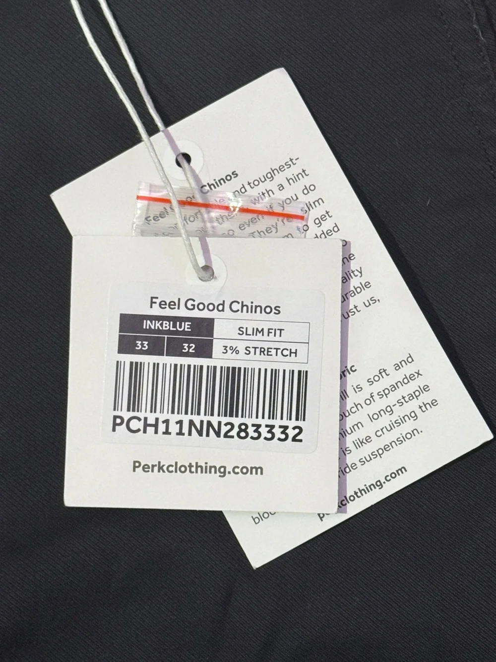 NWT Perk Feel Good Chinos Slim Fit Ink Blue Men’s Sz 33